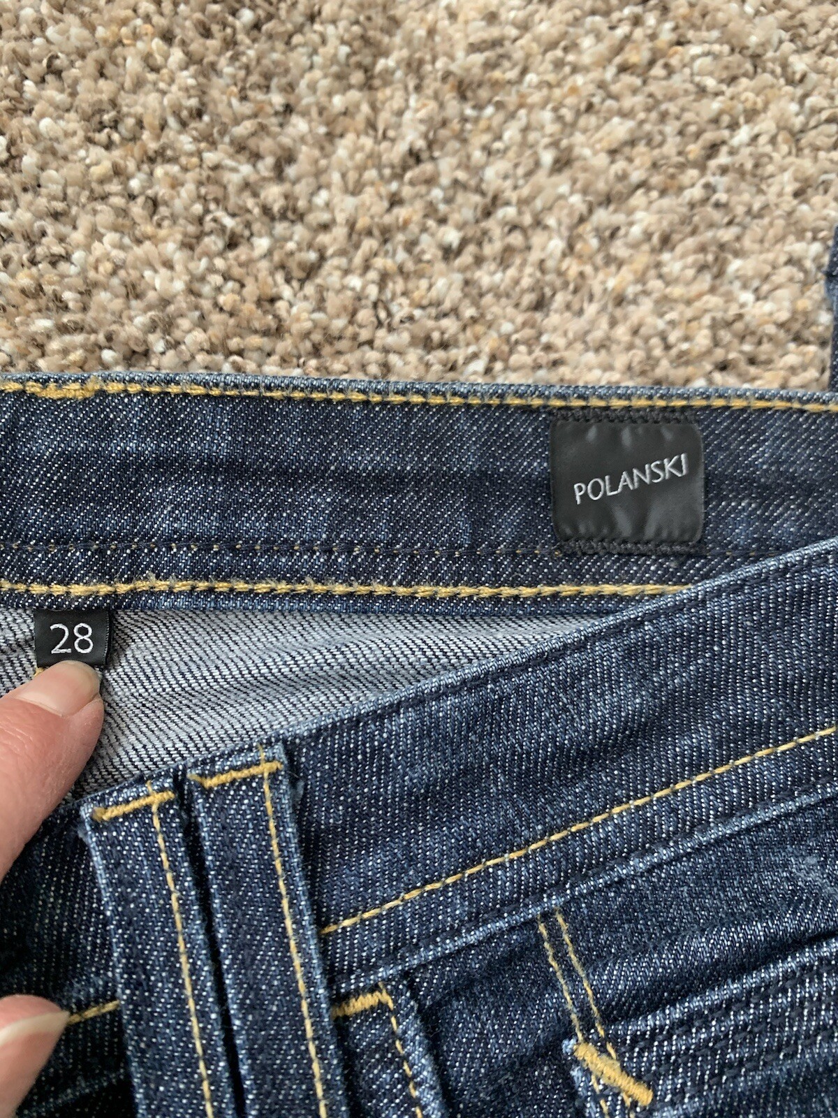 3GR Polanski Denim Straight Jeans Size 28/33 Dark Wash, Hand Tailored Peg Leg.