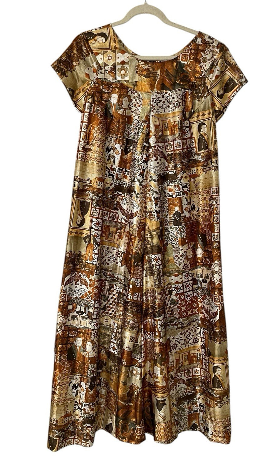 Vintage 60s Hukilau Fashions Maxi Dress Mumu Hawaiian Aloha 12/Large Colonial