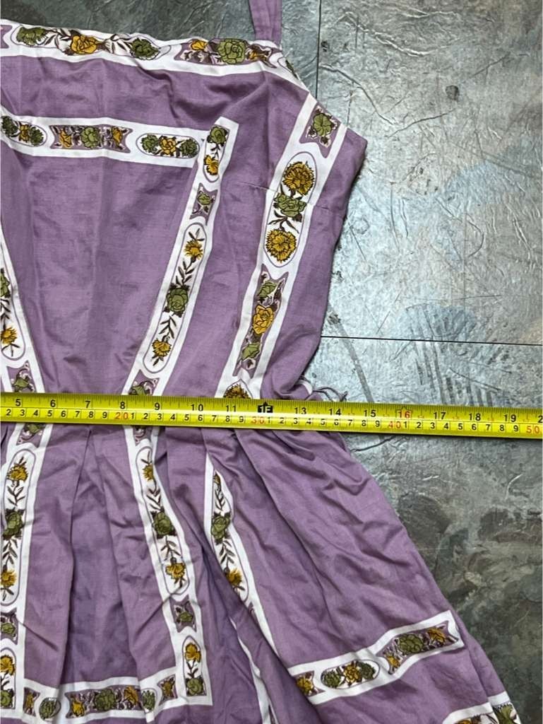 Vintage50’s L Aiglon Floral Print Sleeveless Dress, Lavender/Purple, Pleated