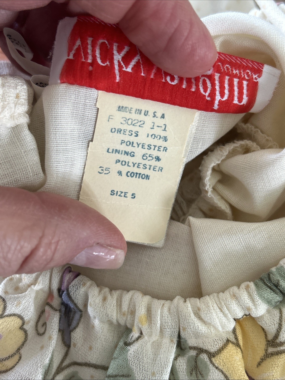 Vtg Vicky Vaughn Juniors 1970s Cream Floral Maxi Sundress Ruffle Bust XS/S Sz 5