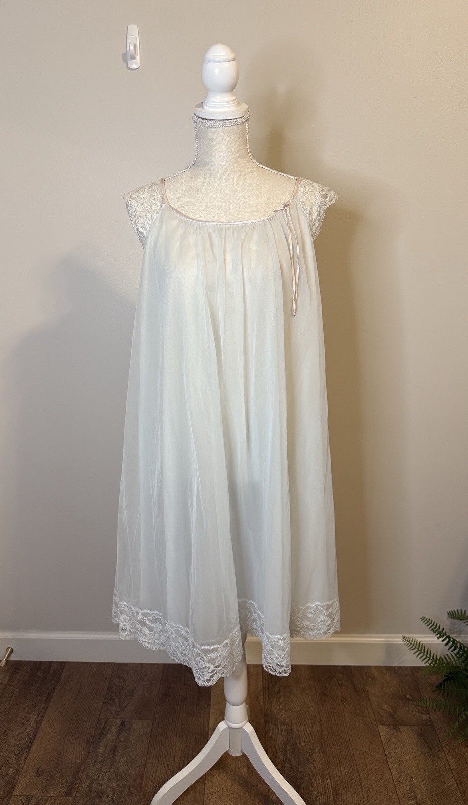 Vintage 60s Vanity Fair Chiffon Peignoir Set Powder Blue Sz S