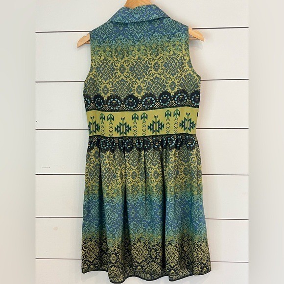Pendleton 100% silk Sleeveless V-Neck Midi Dress /Boho Western Vibe size 10