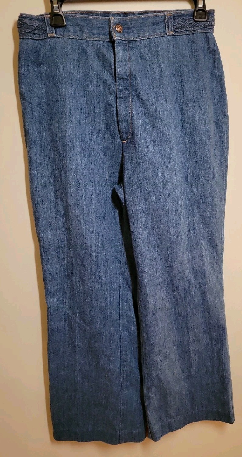 Vtg 70’s Levis Orange Tab Braided High Rise Chambray Denim Jeans Approx 29&Prime; W
