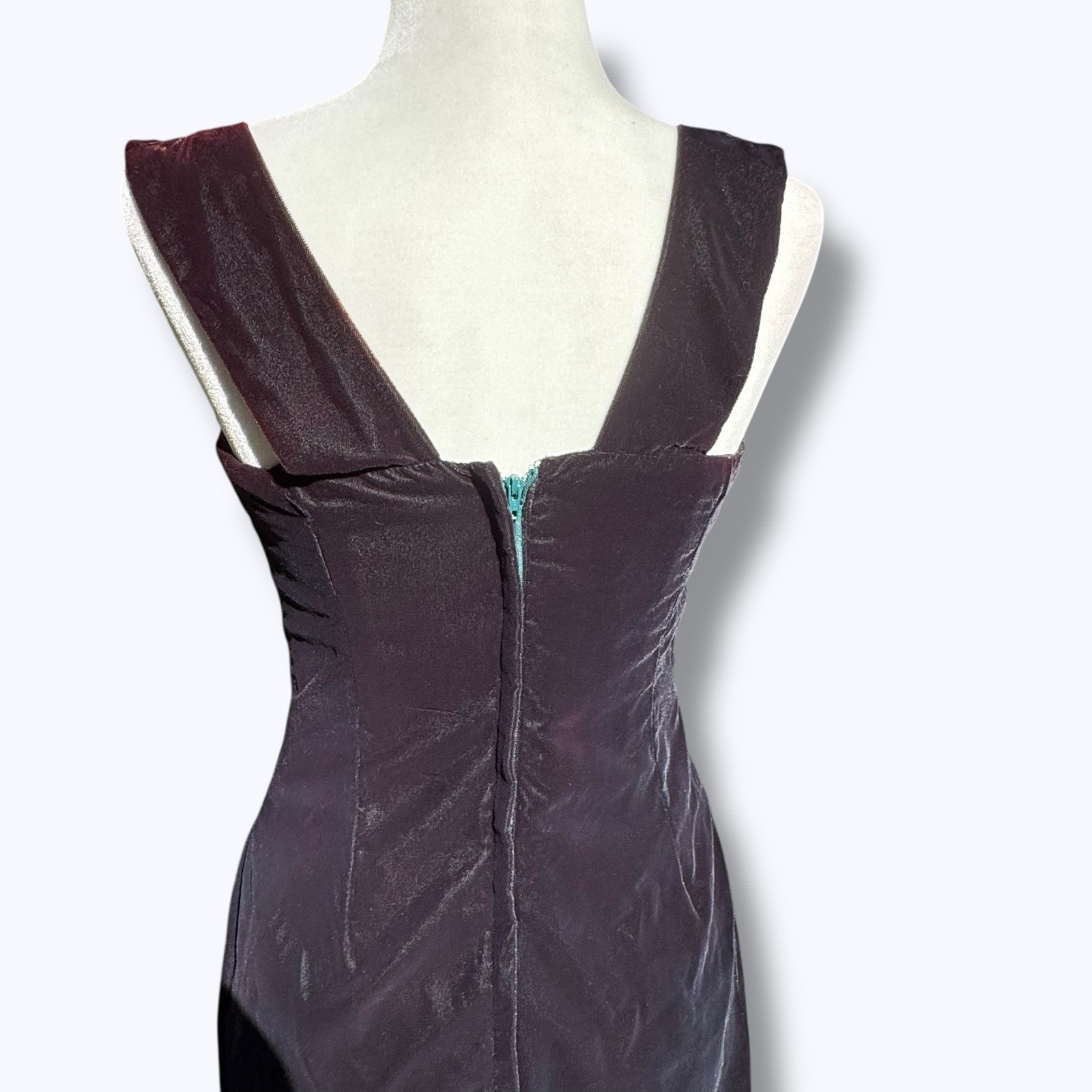 Vtg 90s Alfred Angelo S/M Green Velvet Grunge Renaissance Goth Witch Fairycore