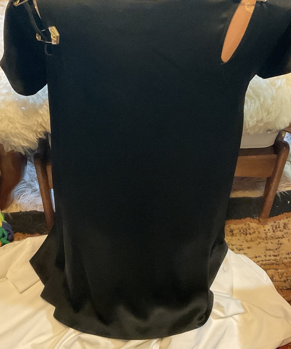 Vintage 80’s Giovanni Versace Versus Little Black six Lion Head Pin Italy Dress