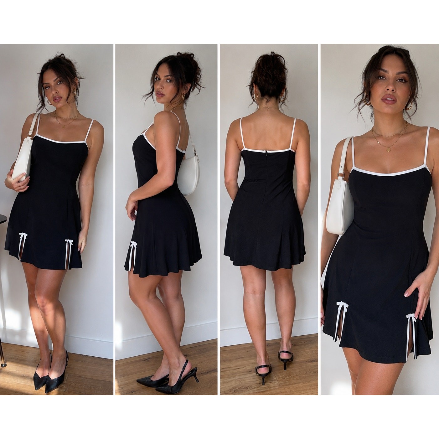 BCX Black & White Contrast Trim Mini Dress – Size 13 – Made in USA