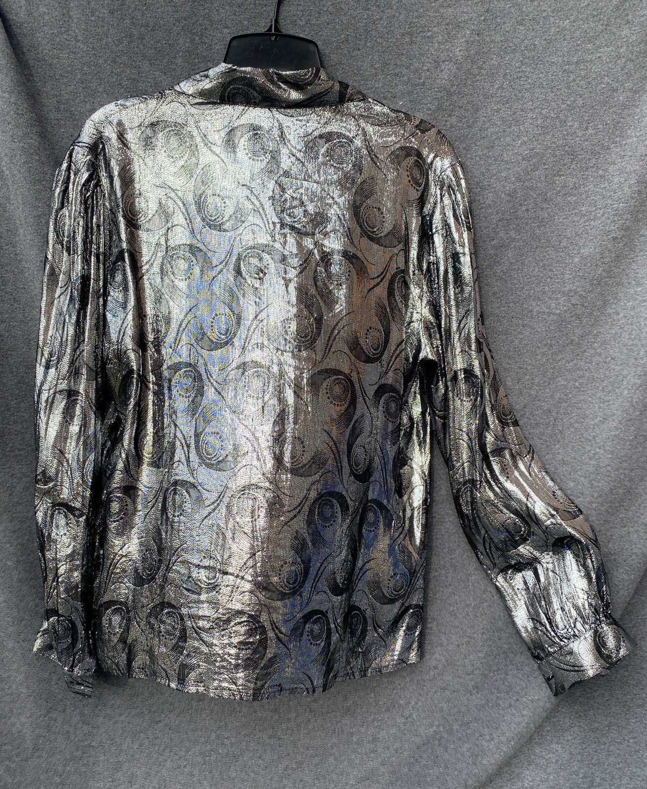 Vintage 80’s Metallic Silver Buttonup Lloyd Williams Size 8 Disco Glam Rock