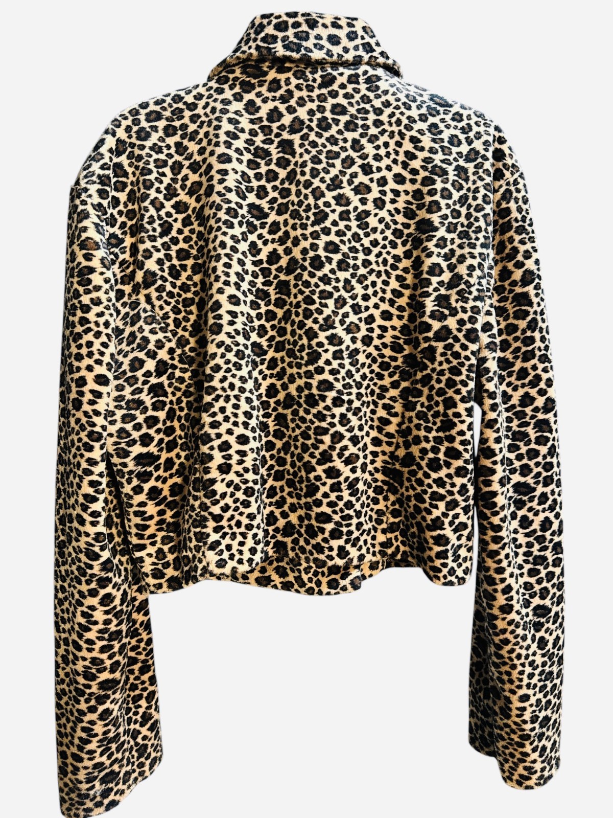 Vintage Yes Pixie Cropped Animal Print Jacket Size Small Retro Y2k Glam Mob Wife