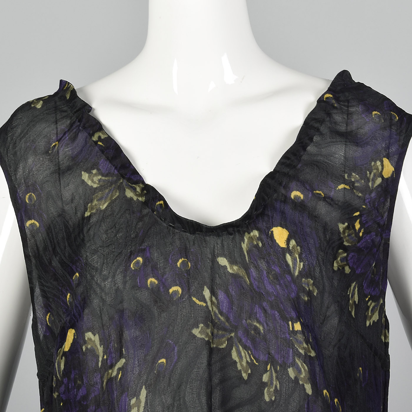 Medium 2010s Marni Silk Wool Tank Top Sleeveless Tank Purple Floral French Seams