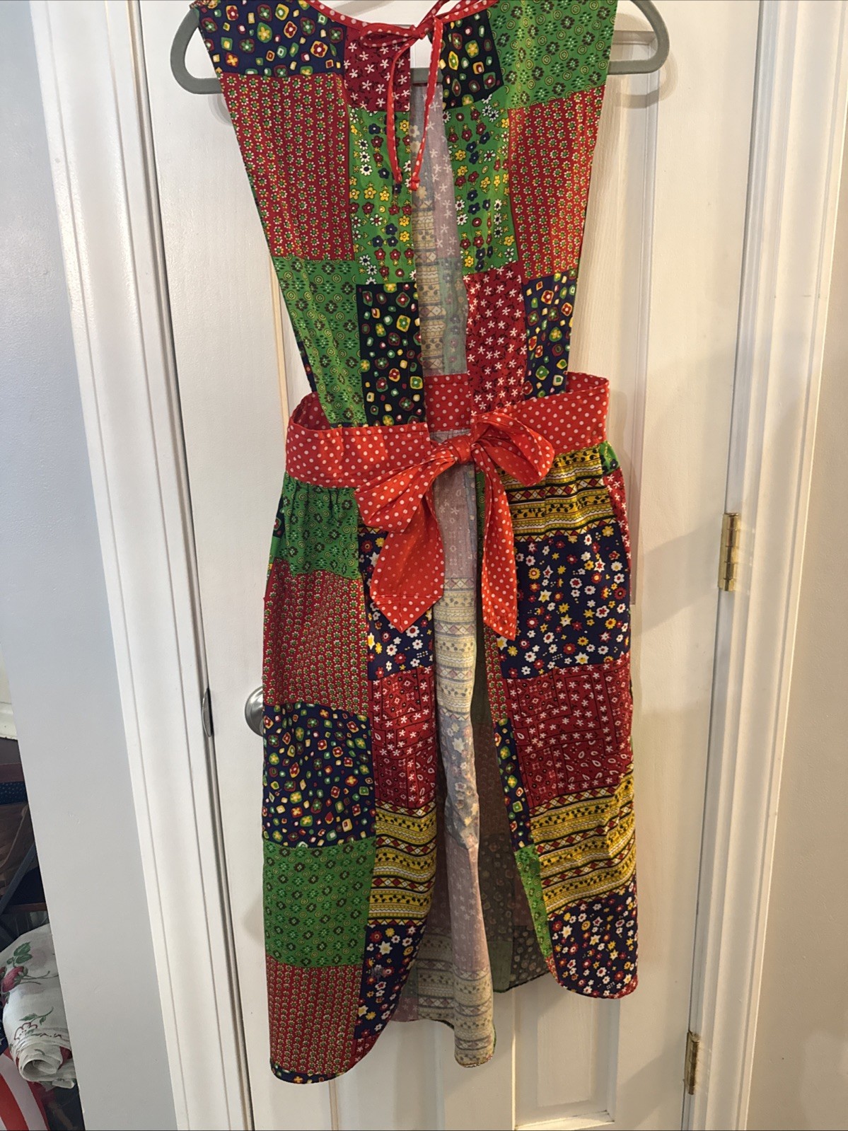 Vintage Design House Patchwork Apron Dress Cotton Japan Prairie Pinafore *Read*