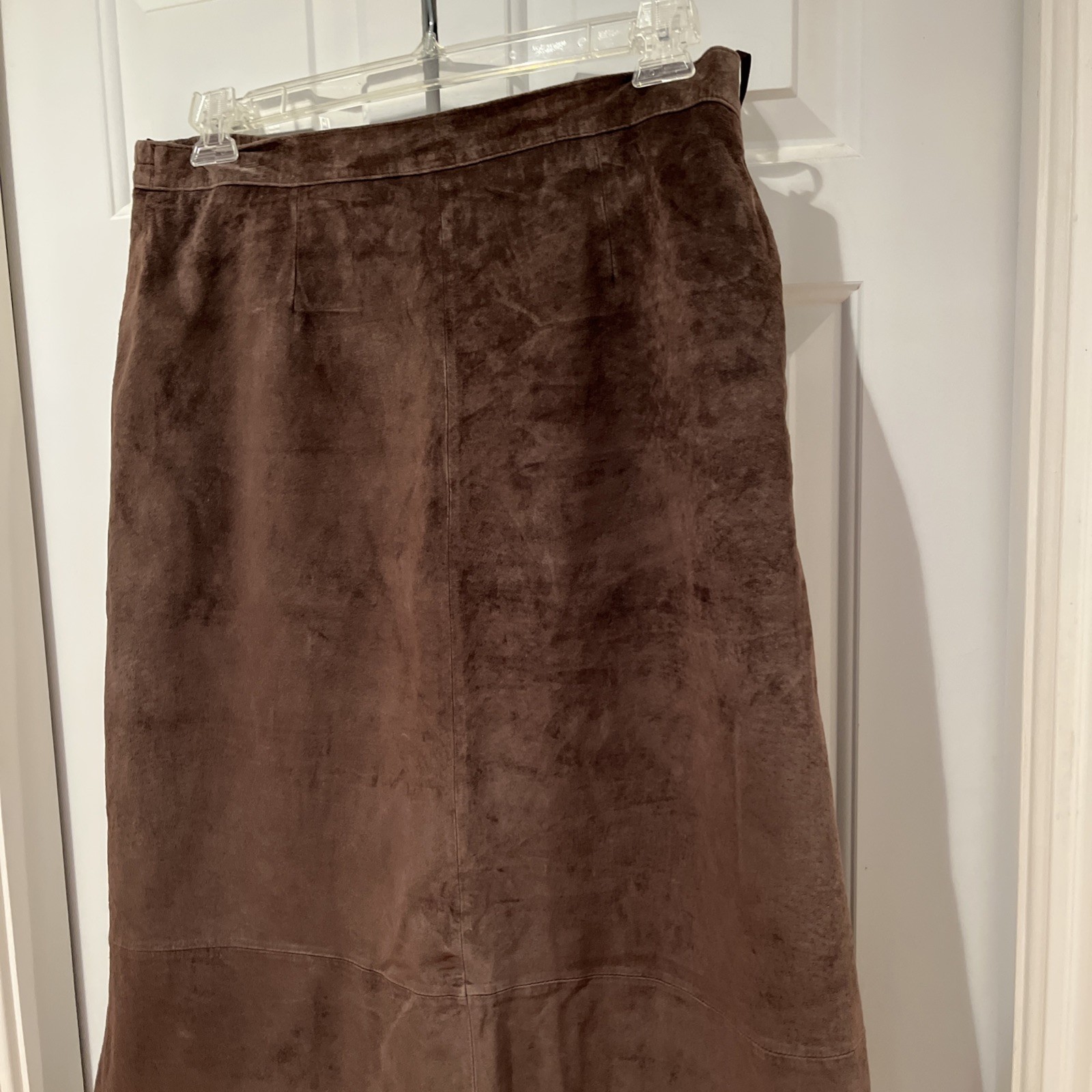 💝💐💕Stan Herman Studio Maxi Skirt Wm-16 Elegant Taupe Suede Lined EUC Read*