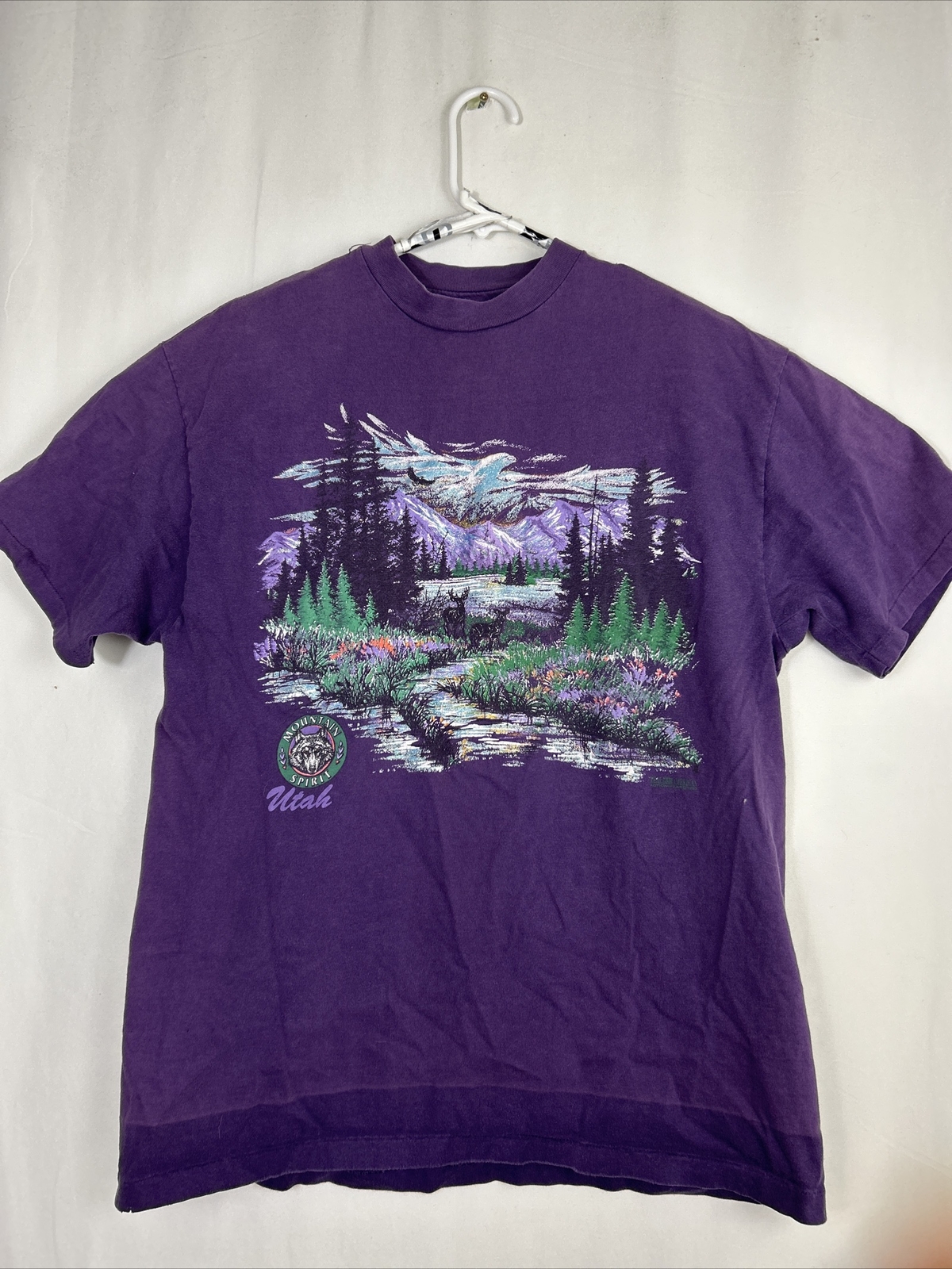 Hanes Vintage Women’s Large Mountain Spirit Utah Landscape 1993 Tee T-Shirt