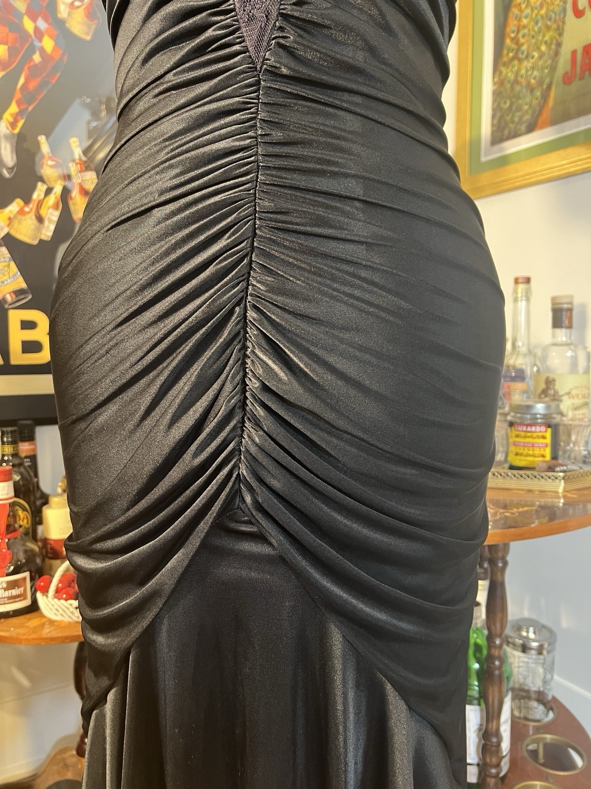 Vintage 1980s Black Hollywood Bombshell Mermaid Dress
