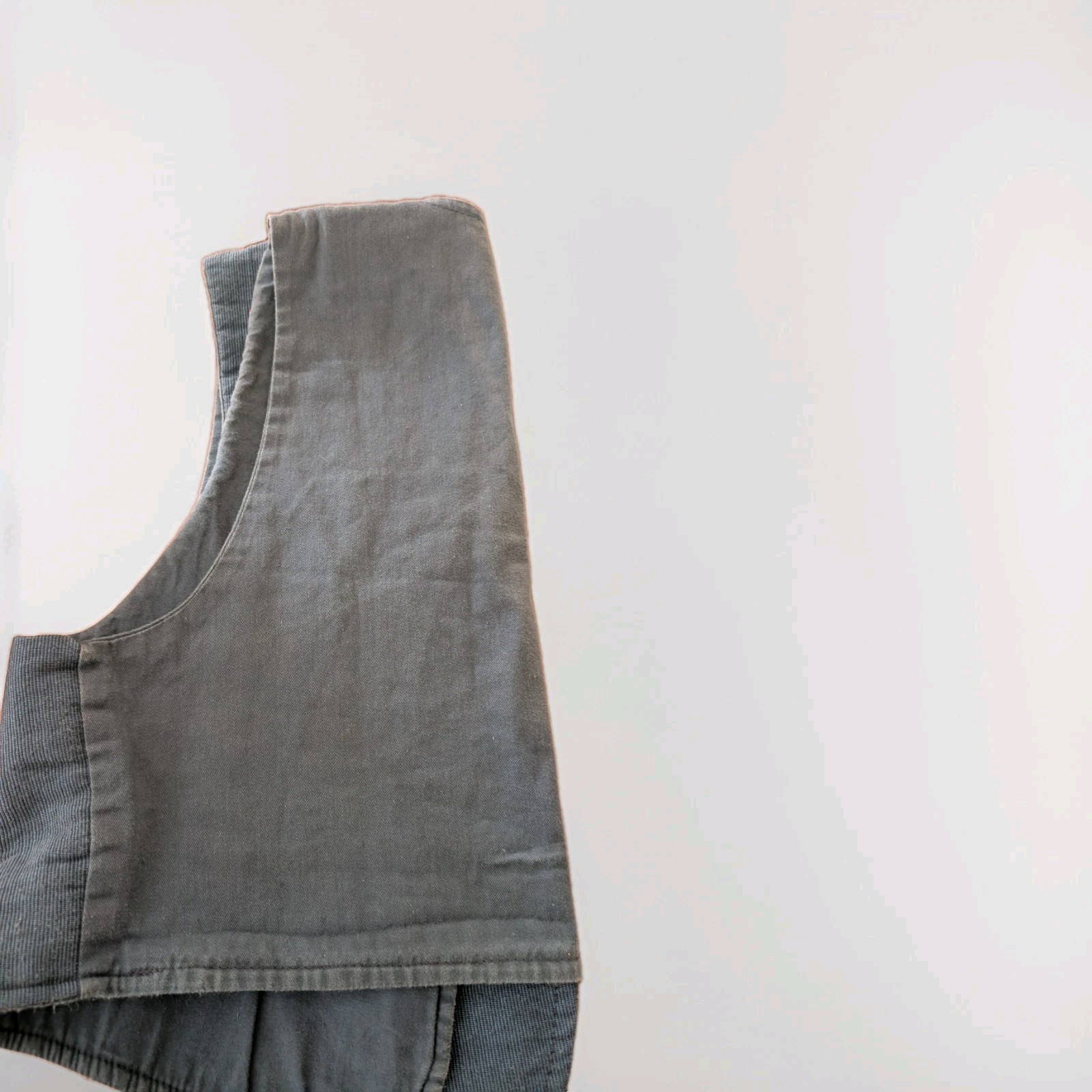 Vintage Vest Size L 90s Denim Blue Patchwork Christmas Angels Toggle Buttons