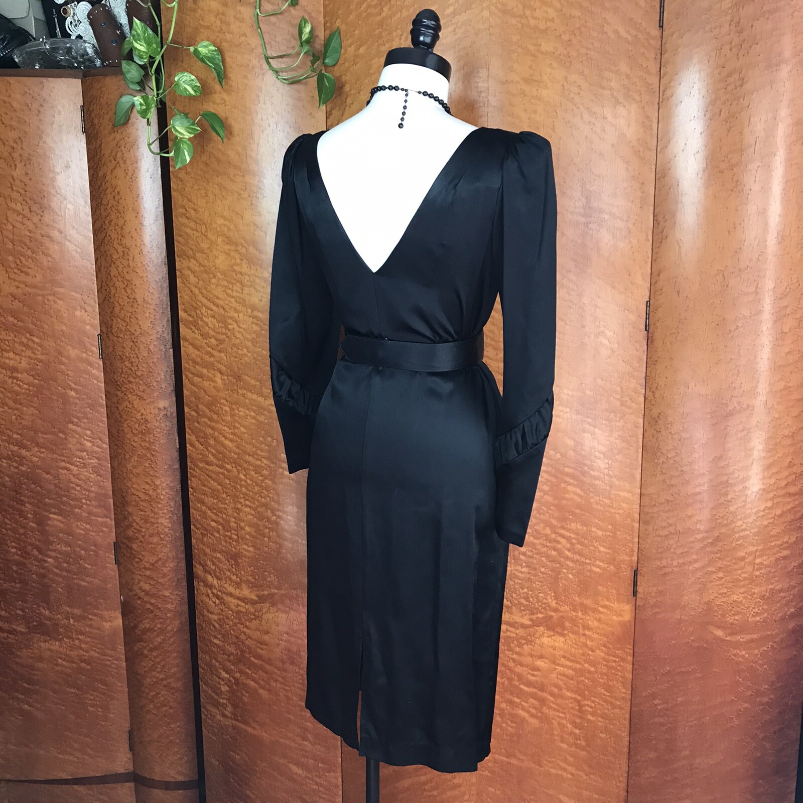 Designer 70’s 70s does 40’s 40s Vintage Black Ala Carte Cocktail Evening Dress M