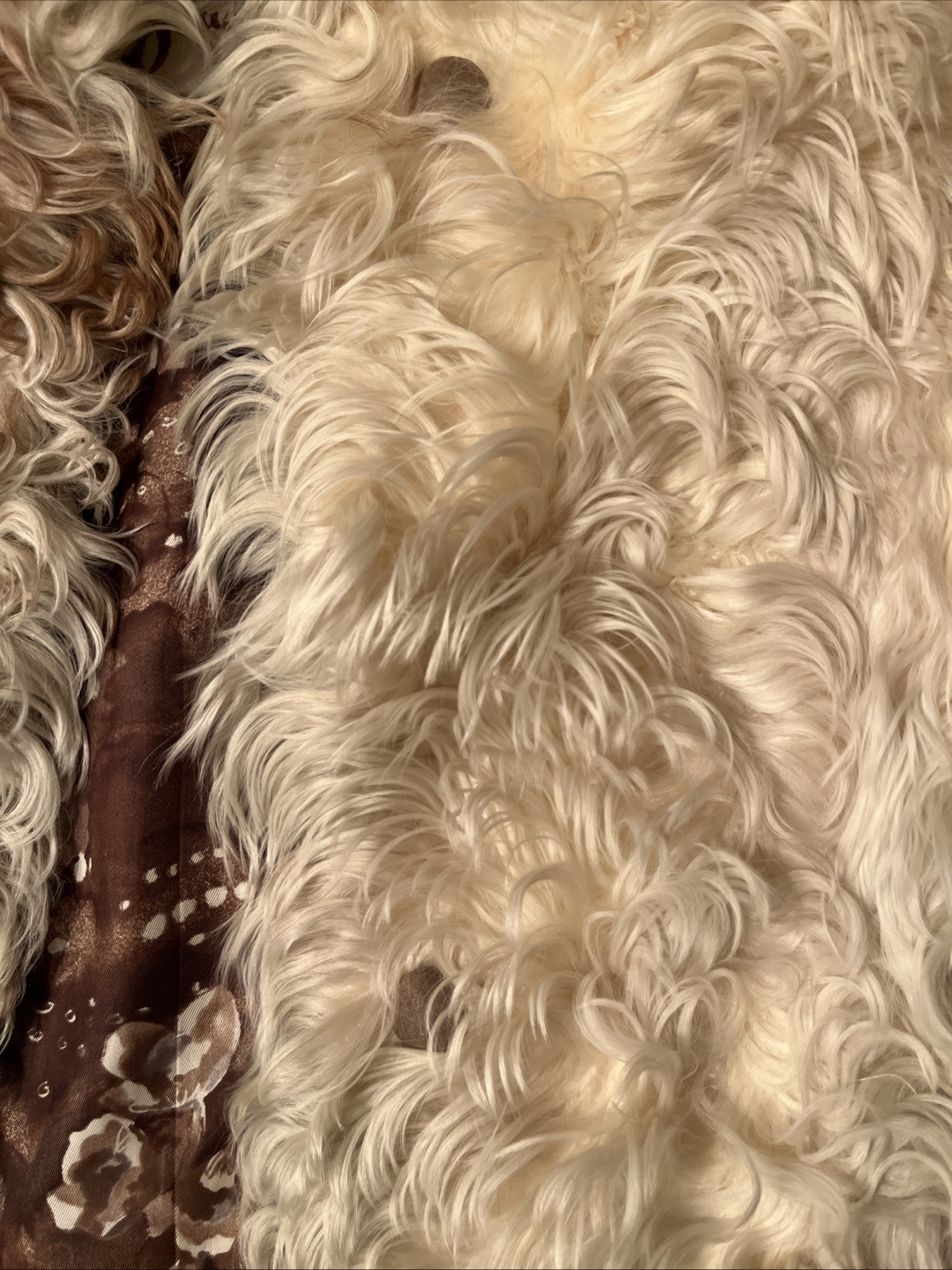 vtg MONGOLIAN SHEEPSKIN SHEARLING LAMBSKIN white fur coat SHEEP LAMB mob wife