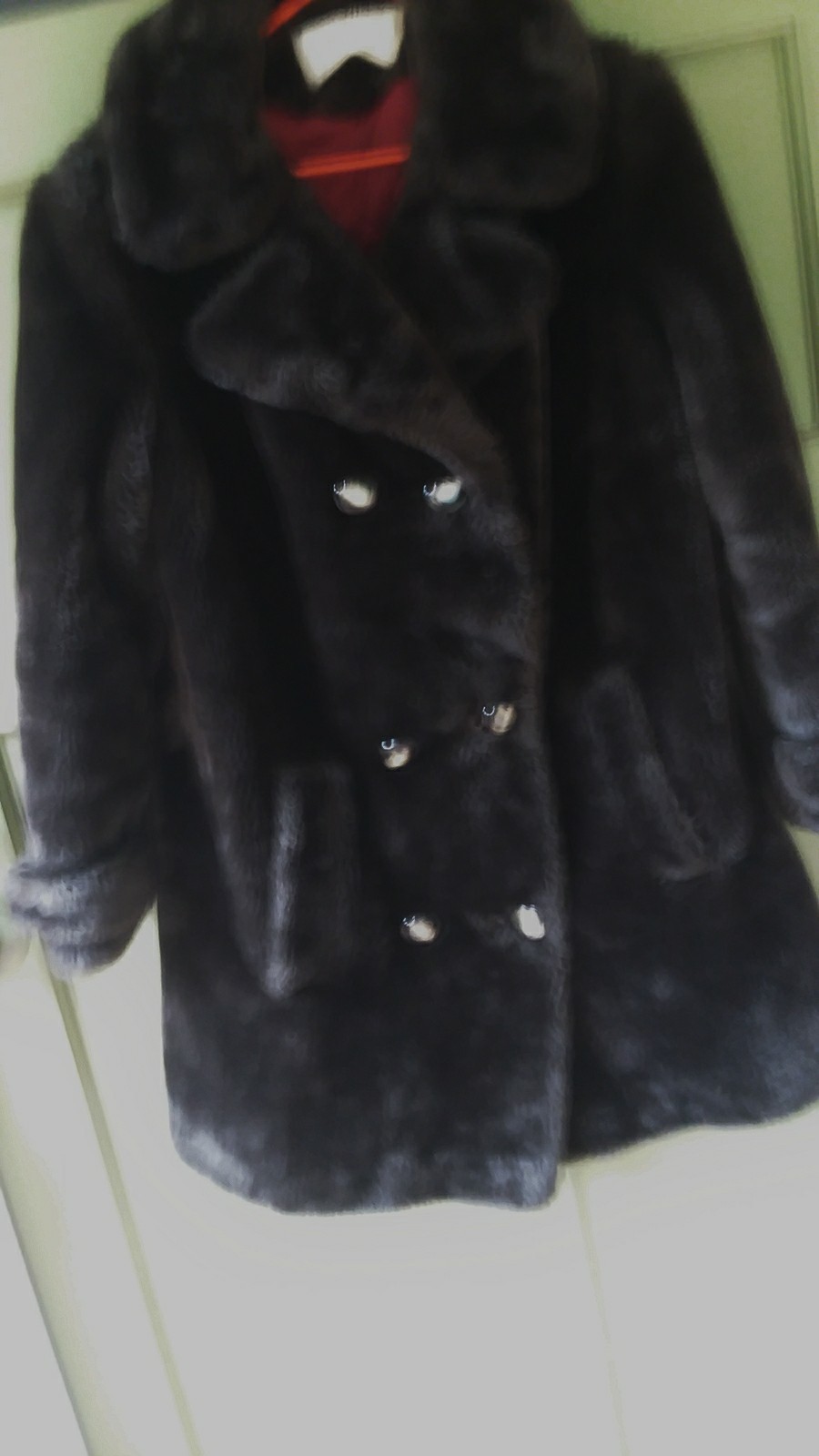 Vintage 60&rsquo;s junior girls faux fur coat deep brown by Delritogs New York