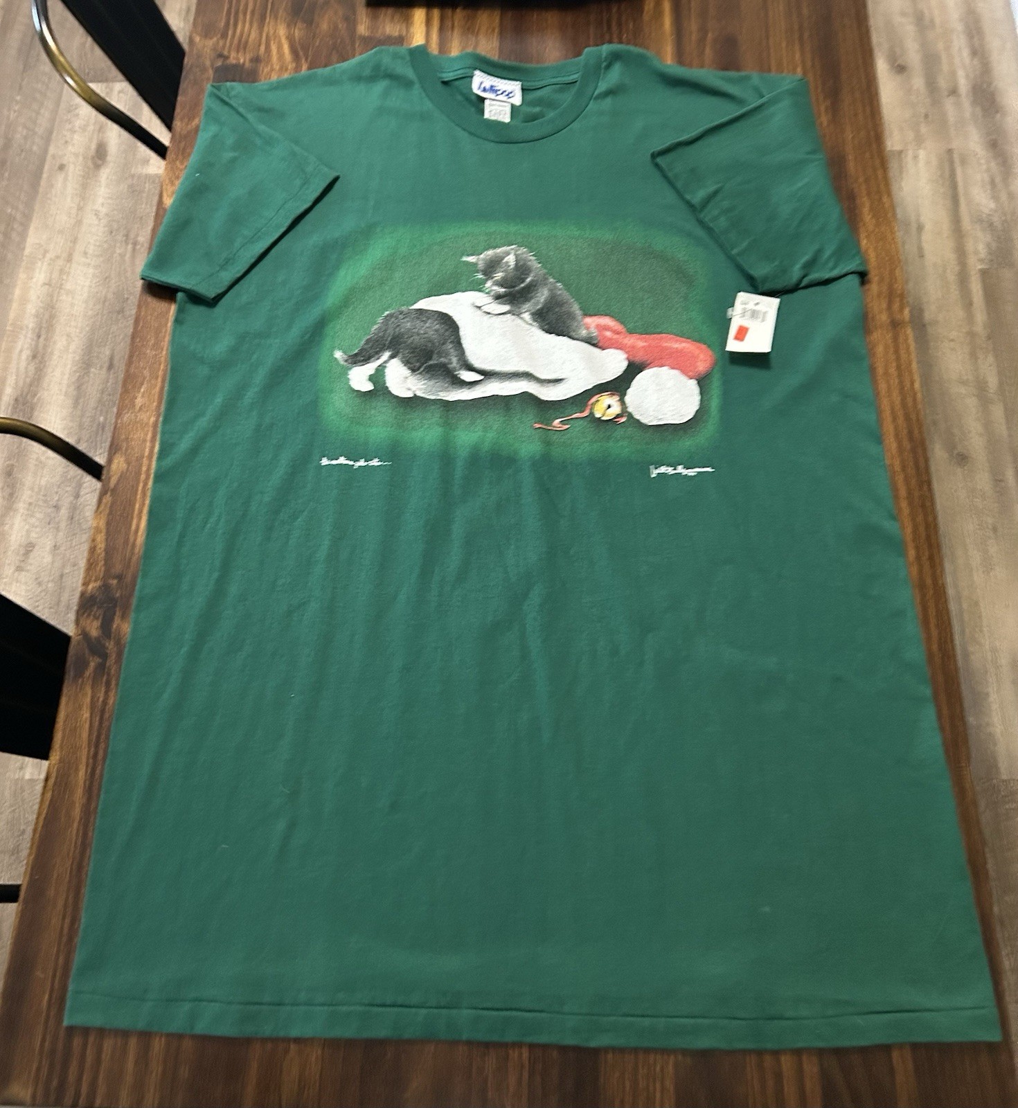 VTG NWT Lollipop Cat T-Shirt Single Stitch Will Bullas 1997 One Size Fits All