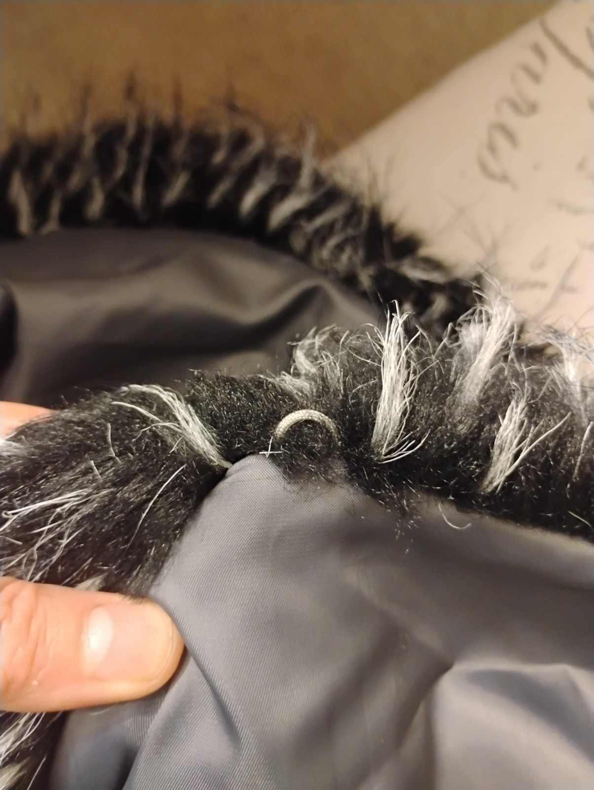 New-Faux Fur and Velveteen Gray and Black Cape. Fully Lined. Large to XL