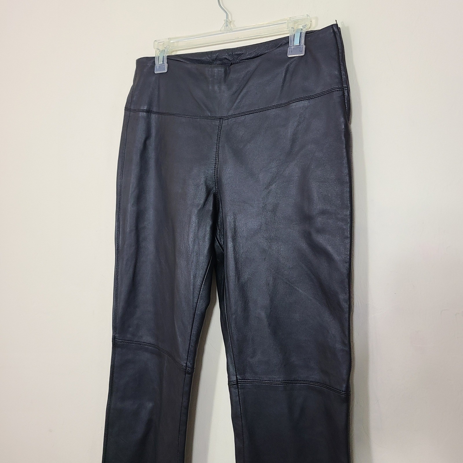 EXPRESS Black Leather Womens 9/10 Pants Biker Moto Rockstar Gf 90s Edgy Grunge