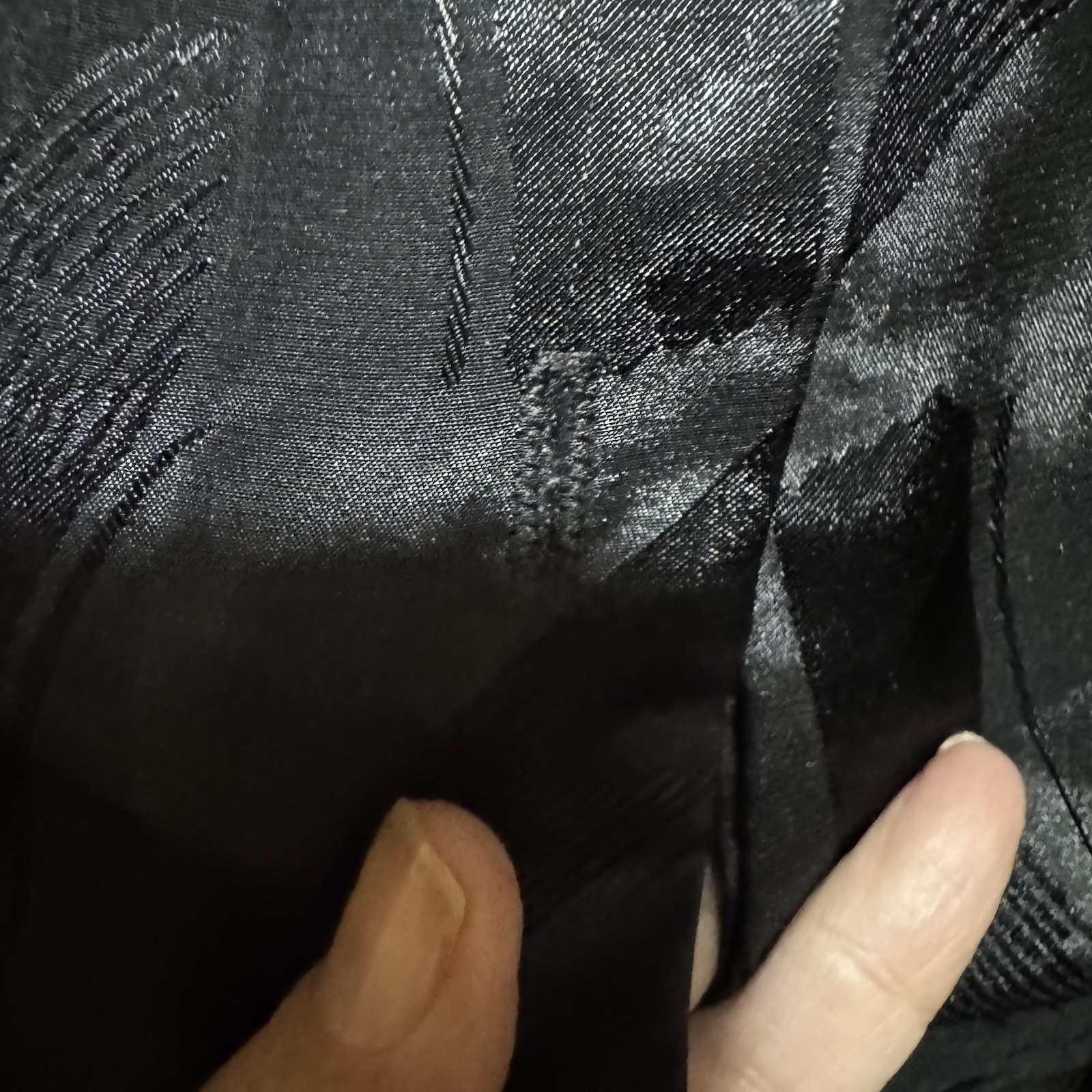 Cindy Collins Black Blouse Button Front Shoulder Pads No Size Tag Vtg 1980s