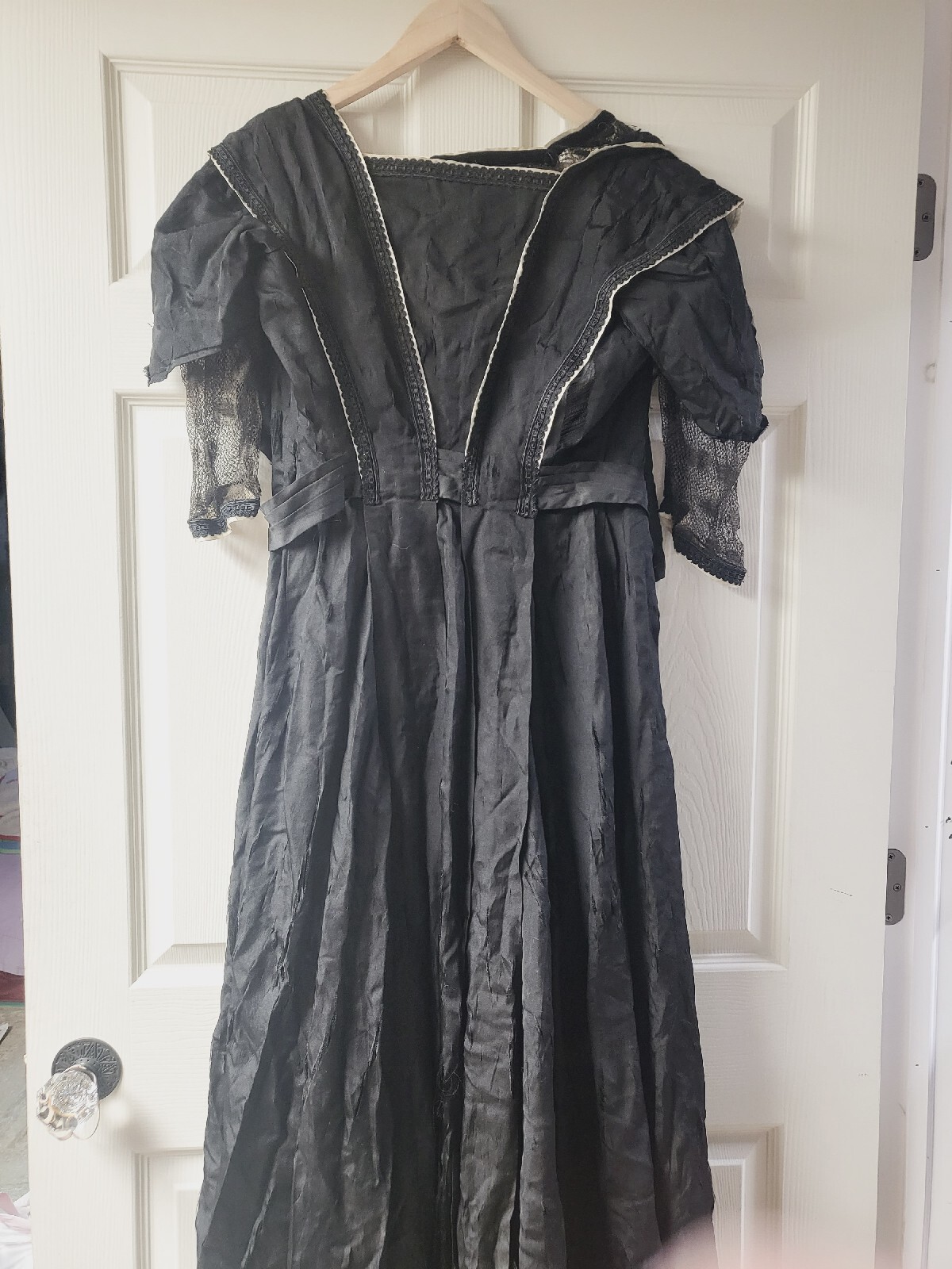 Antique Edwardian Victorian Black Evening Dress As Is Small