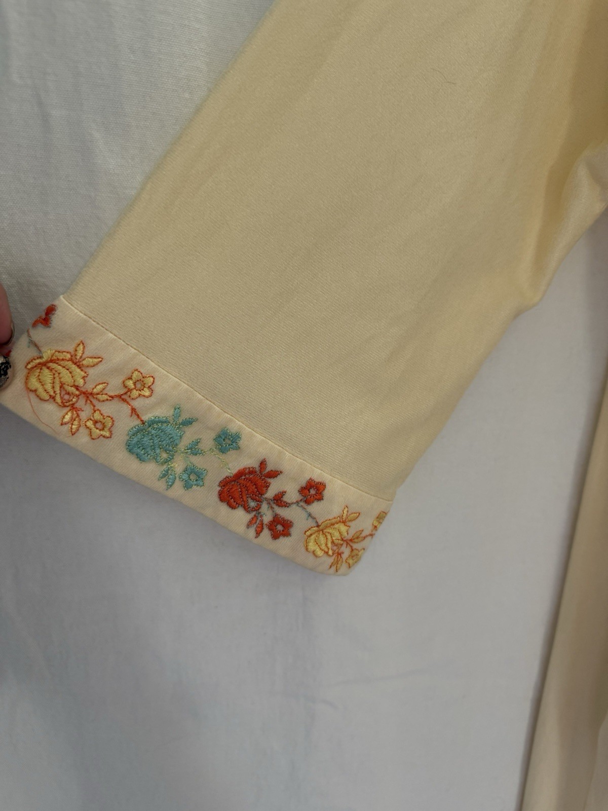 VTG 70s Embroidered Caftan Lounge Dress Grandma Chic Cottagecore Maxi