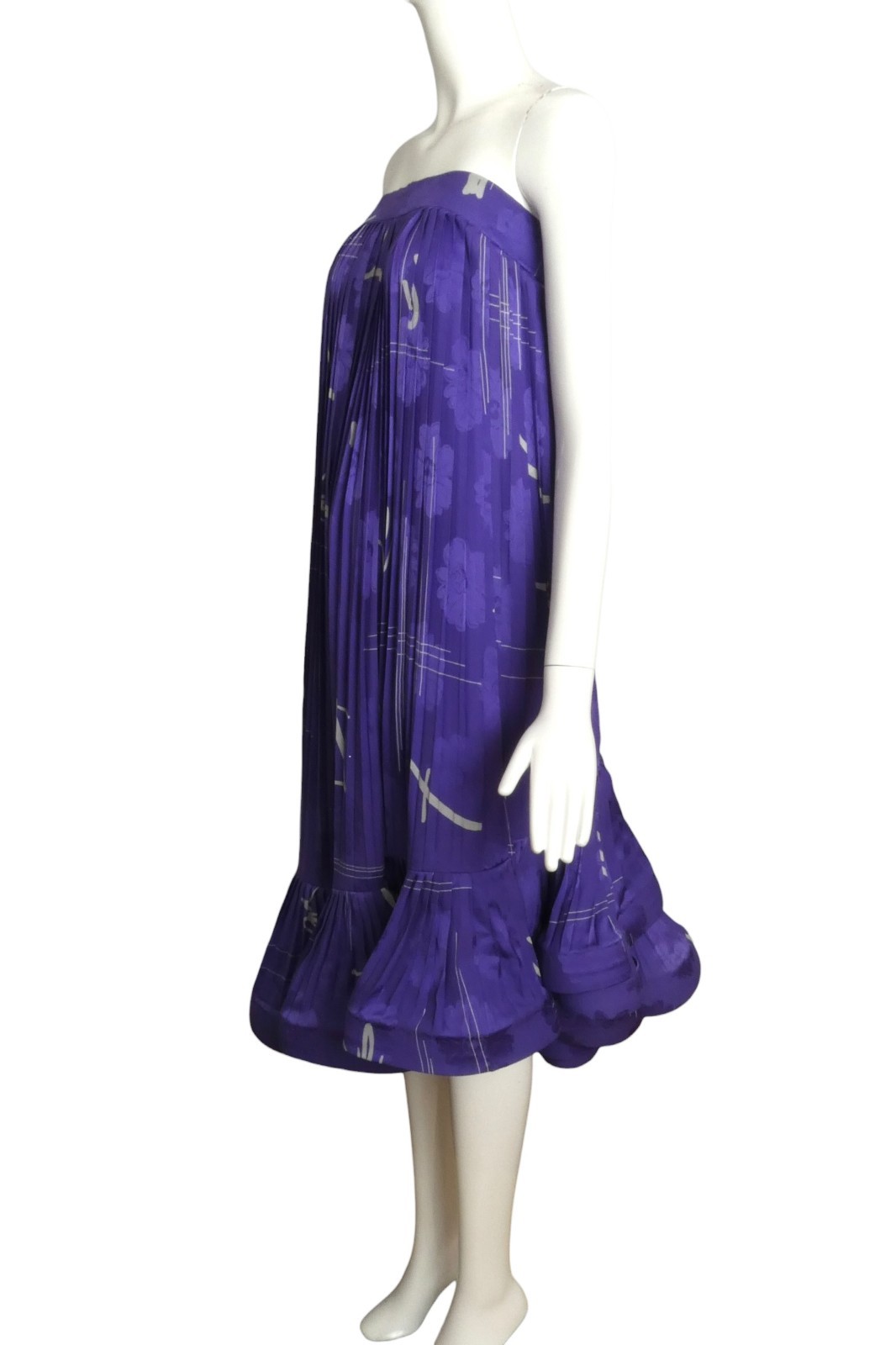 PIERRE CARDIN HAUTE COUTURE – 1989 Pleated Silk Party Dress, Size-4