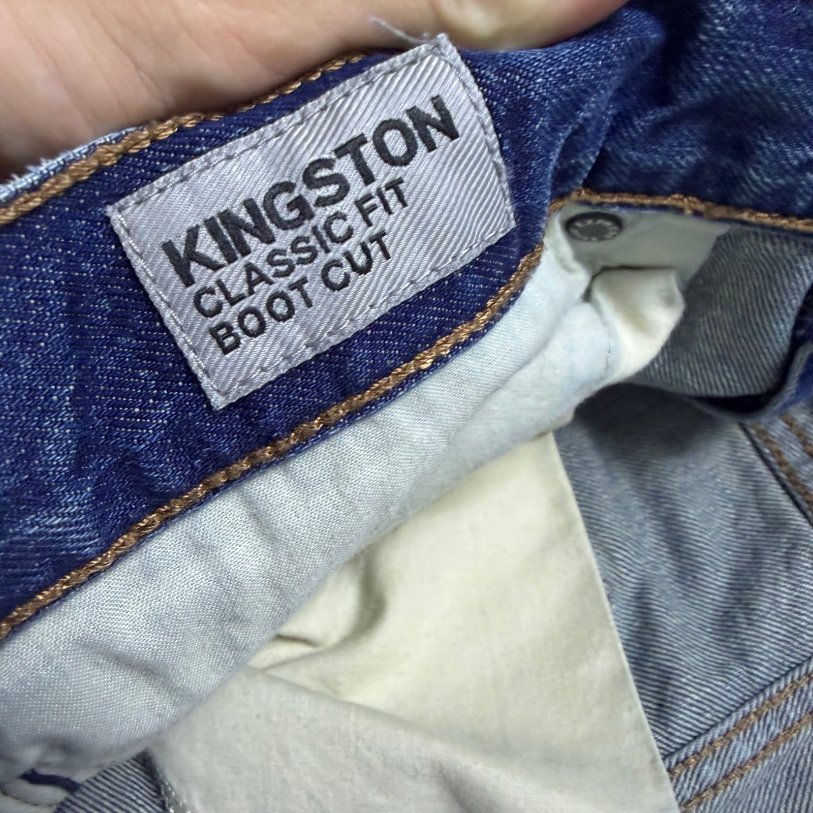 Early 2000&rsquo;s Express Boot Cut Jeans Men&rsquo;s 33×32 Blue Faded