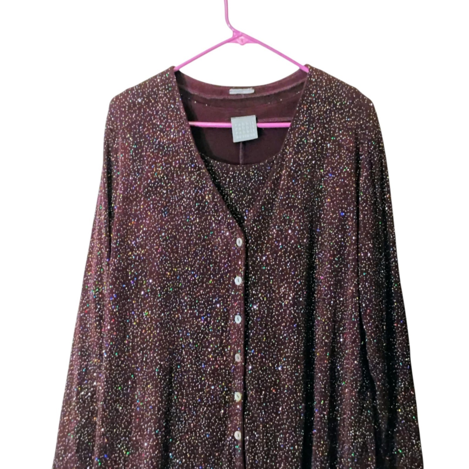 Vintage Rabbit Designs Sleeveless Mini Dress & Jacket Purple Sparkles Shimmer