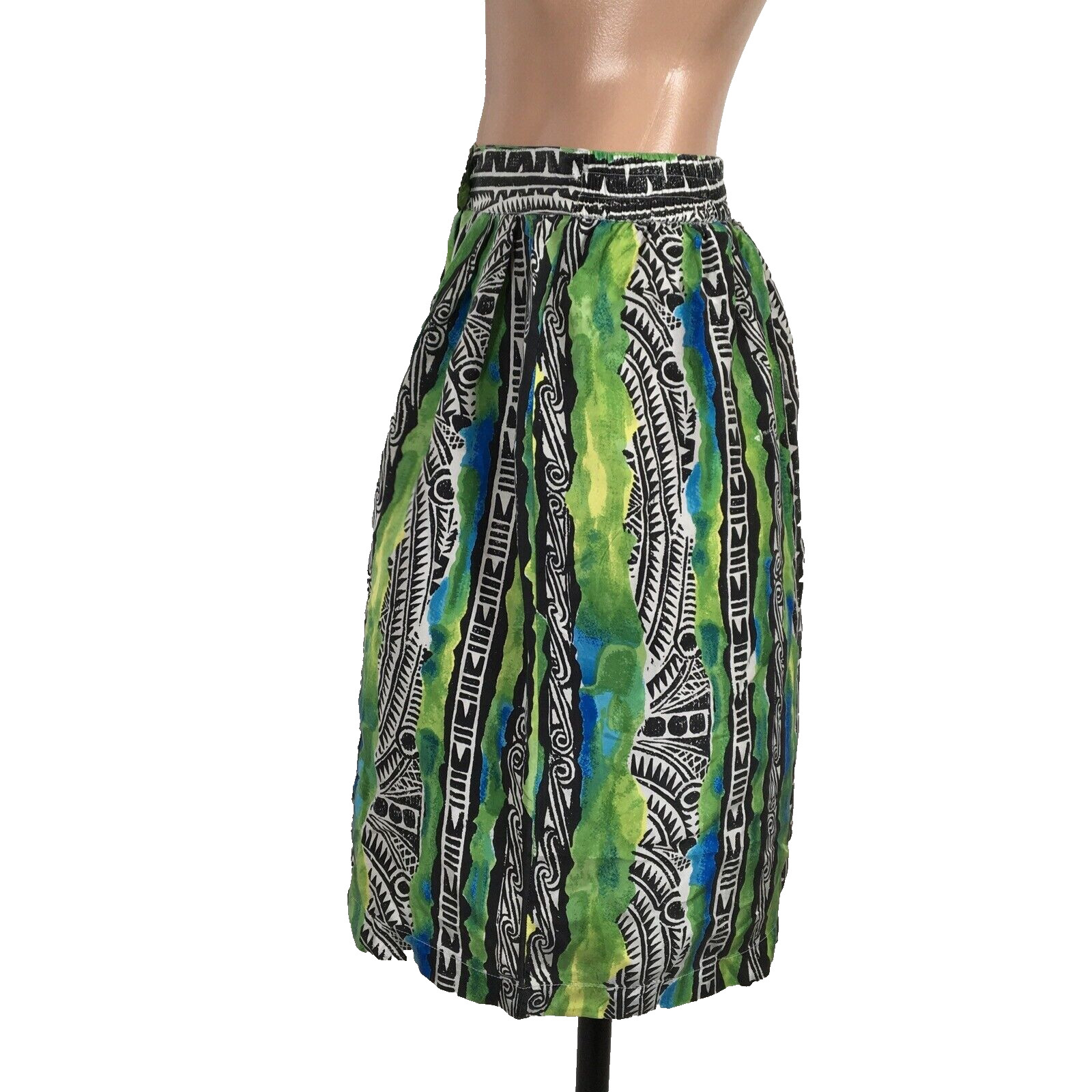 VTG 80s Geometric Short Blouse 2pc Silk Suit Hattie Carnegie Art 2 Wear M NEW