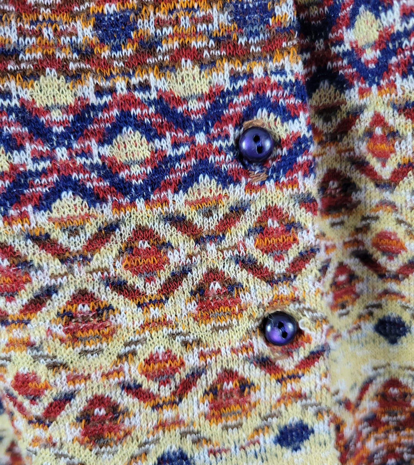 Vintage Pandora Button Down Top in Coordinating Brown/Tan/Purple Prints Size M?