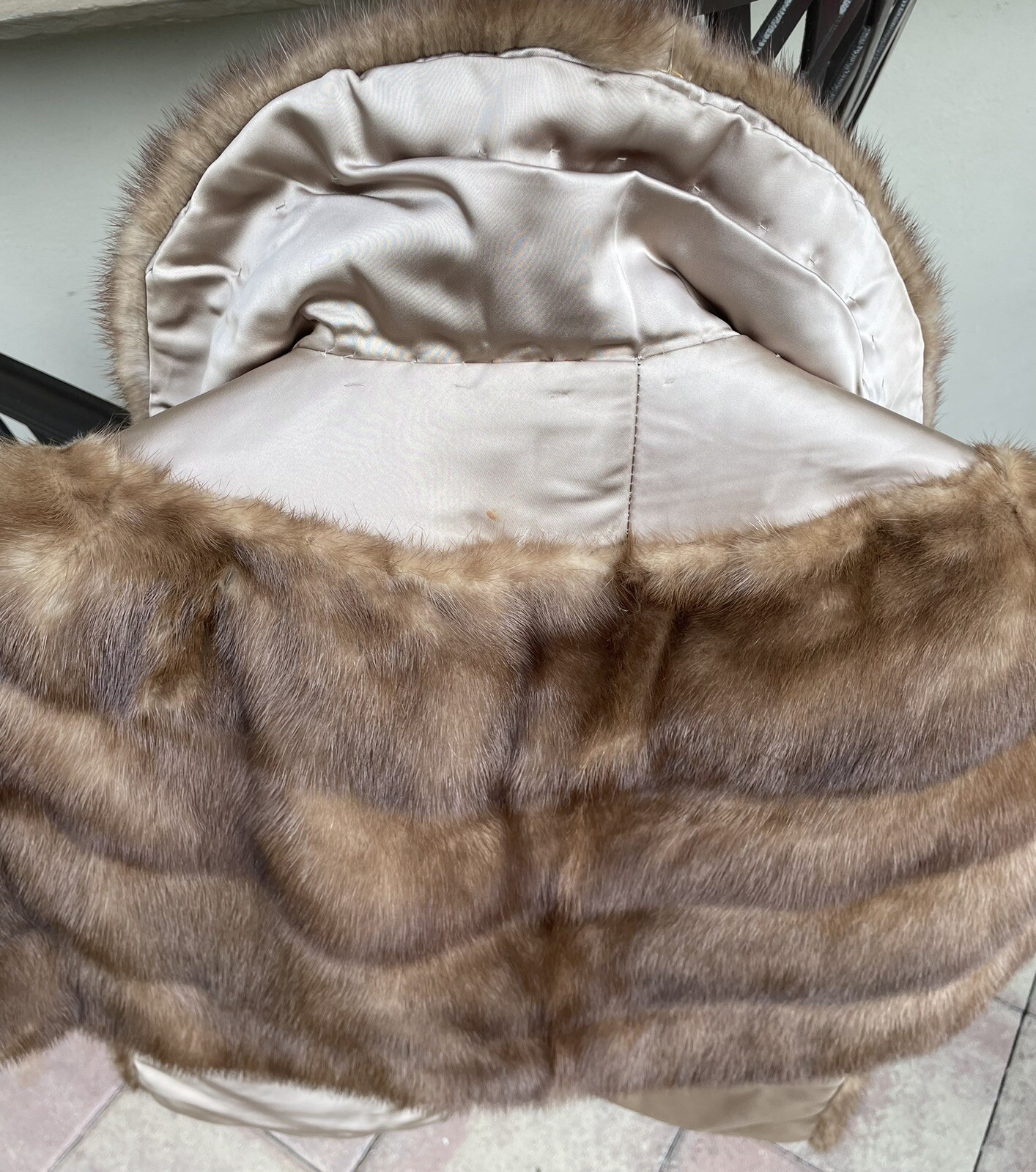 Famous Barr Mink Fur Stole Evening Wrap Cape Satin Lined Vintage
