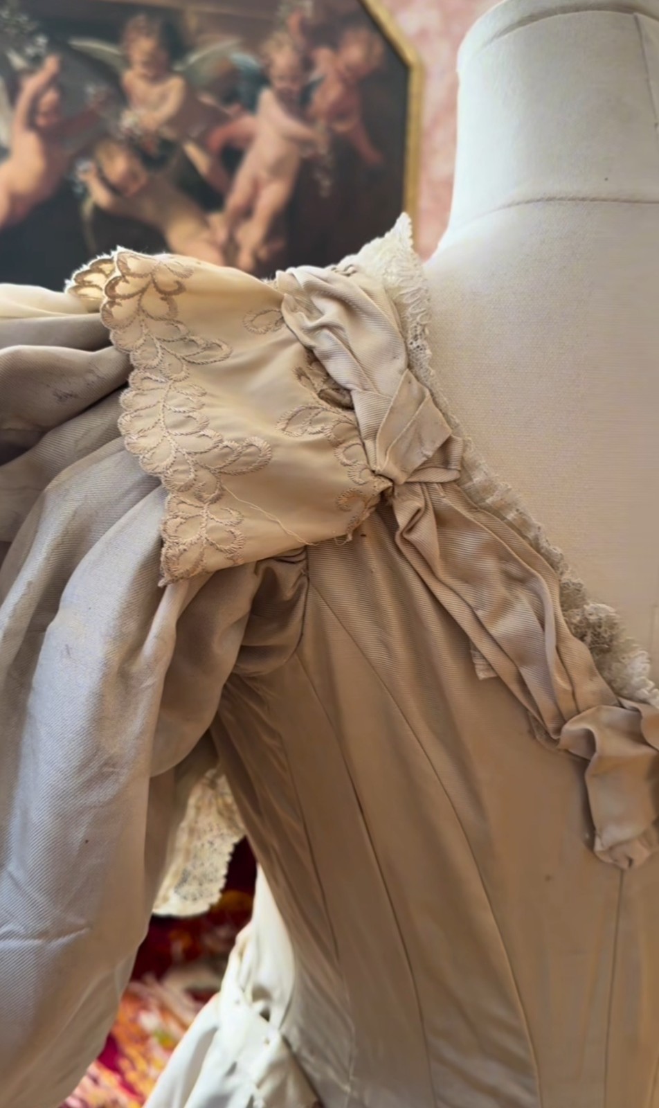 Authentic Victorian Wedding Gown Antique Bridal Dress Late 1800s Lace haunted