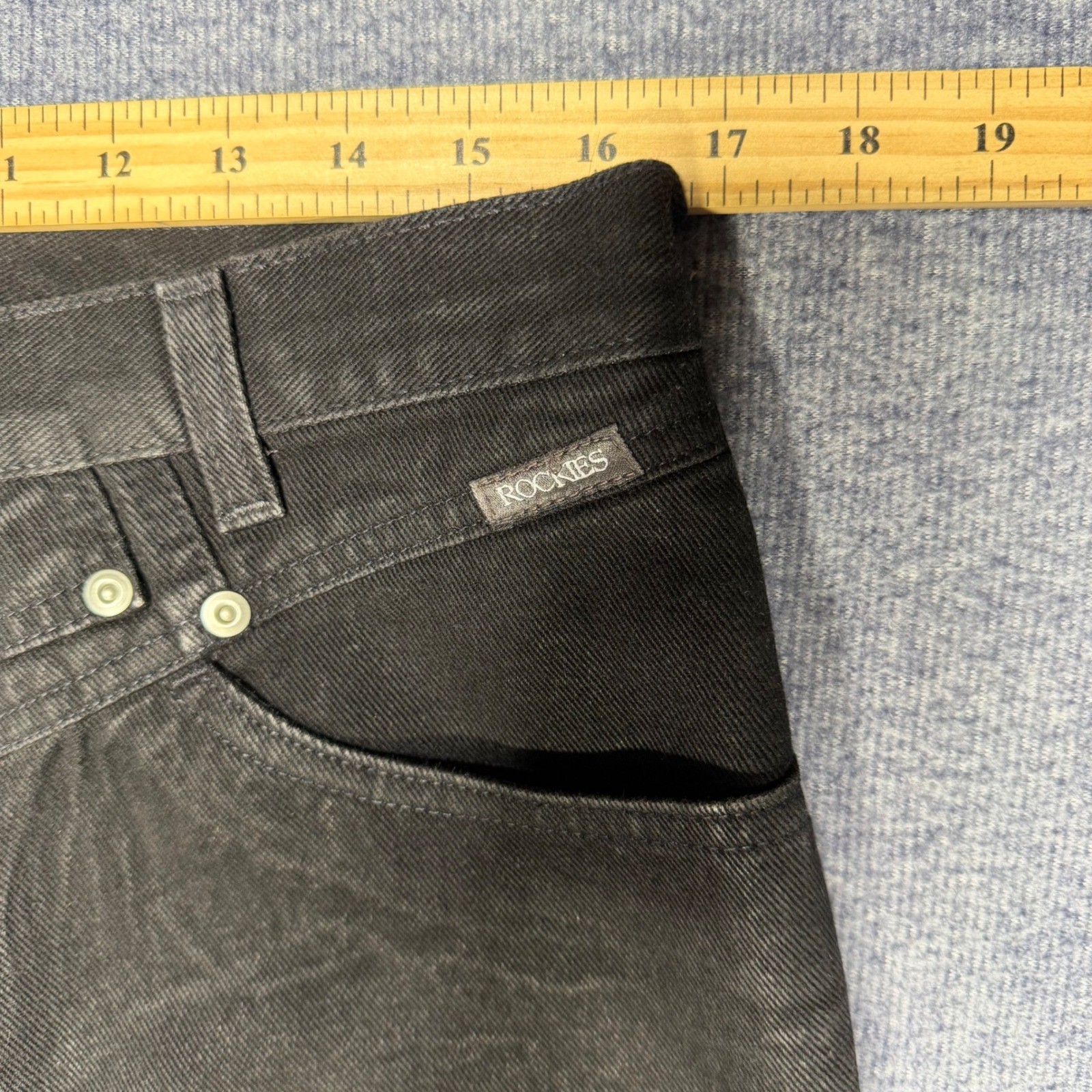 Vintage 90s Rockies Black High Waisted Western Jeans 15/16 33×29 Rocky Mountain
