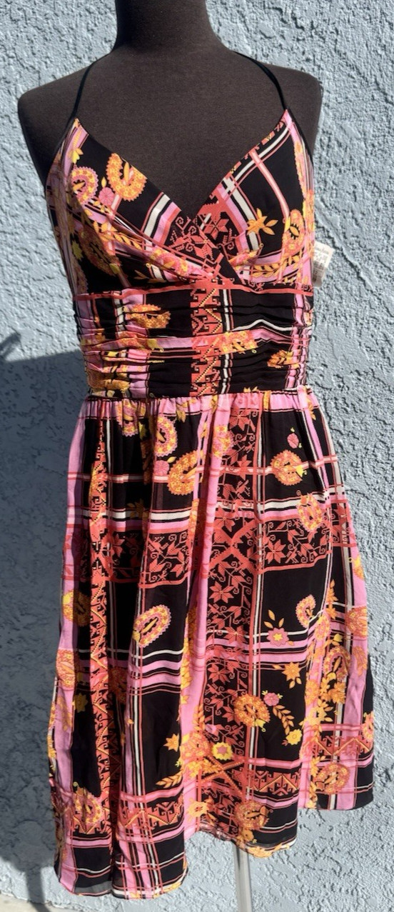 Deadstock Vintage Halter Floral Silk Evening Dress by Kay Unger Sz 12