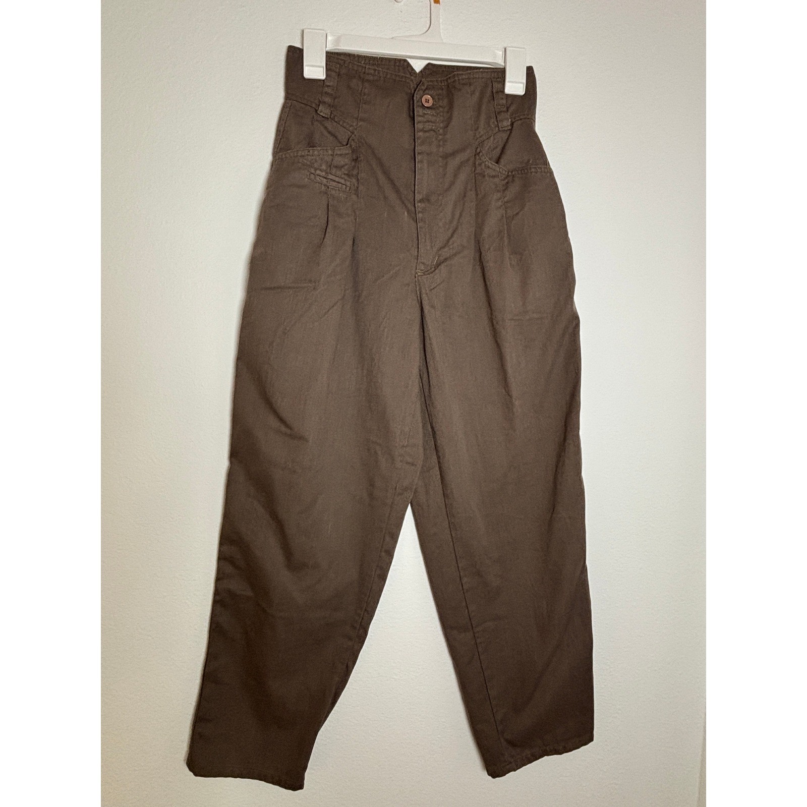 Vintage Related Separates High Waisted Pleated Tapered Trousers Brown Size 9/10