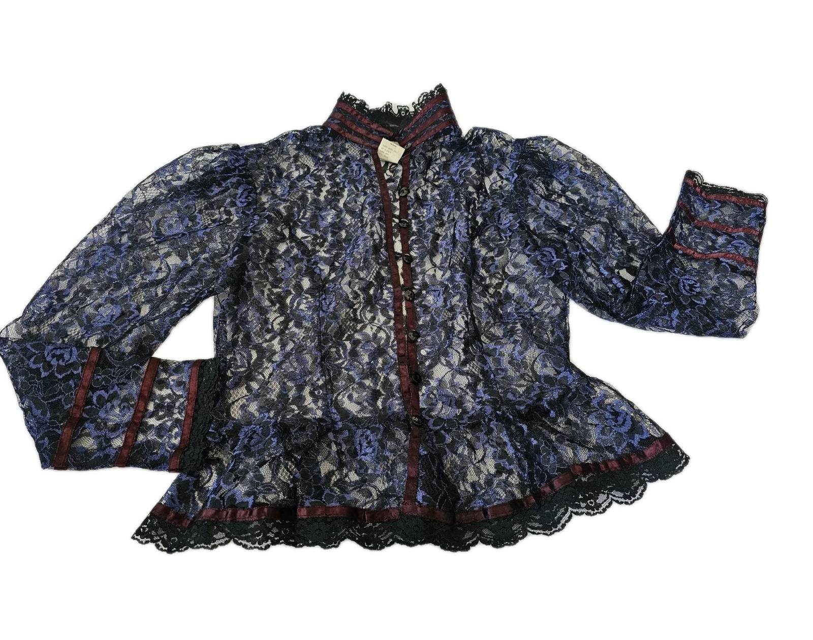 Gunne Sax Gunnies Jessica Mcclintock Victorian Sheer Lace Jacket Top XS/S
