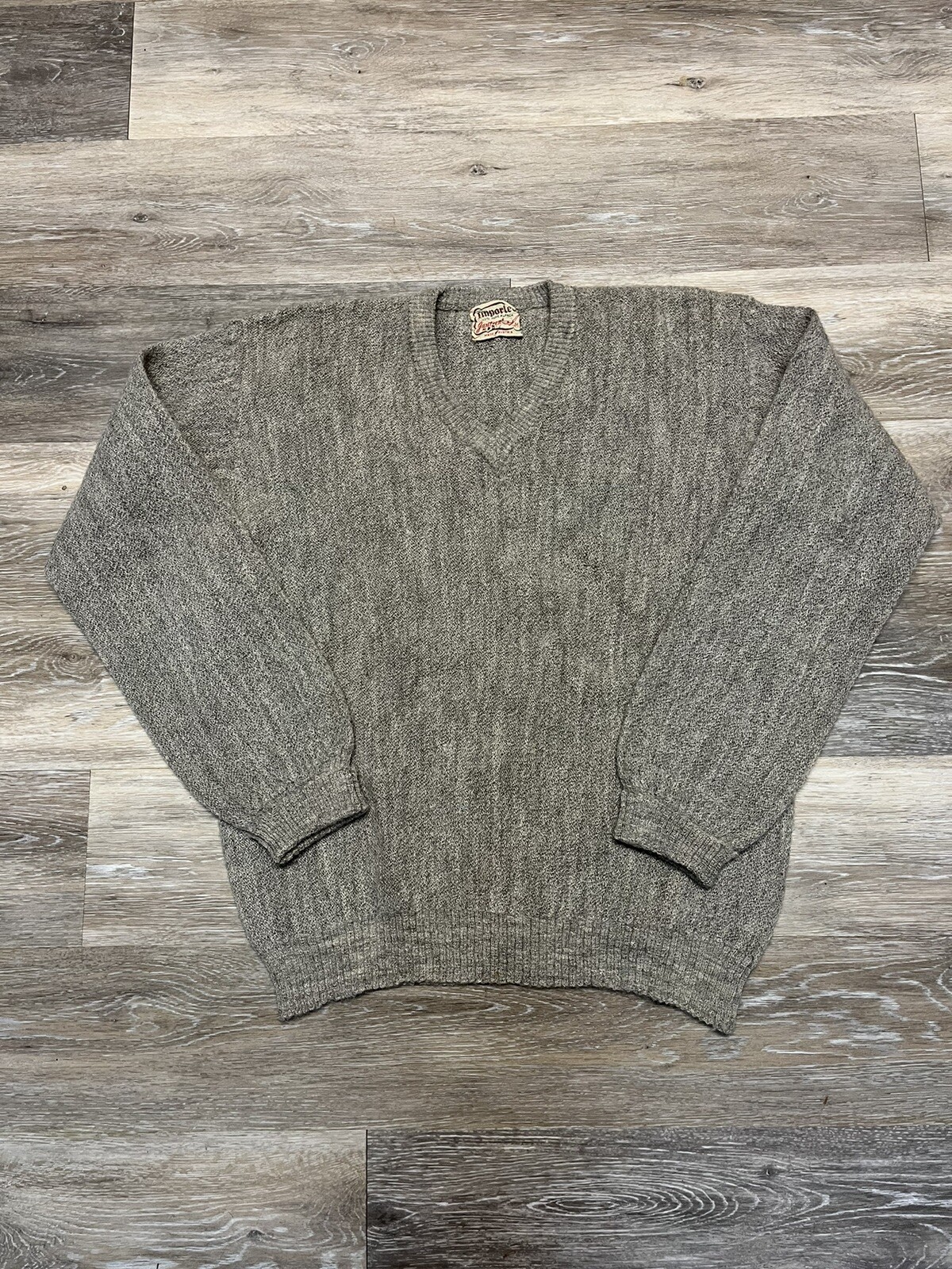Vintage 60s Imported Jansten Muted V Neck Alpaca Knit Sweater Size M