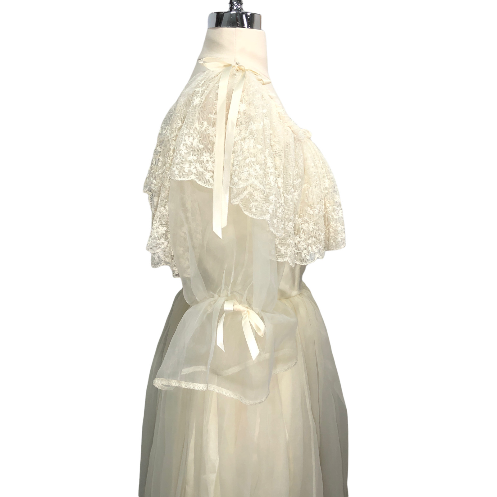Hamilton Colonial Style Vintage Handmade Wedding Dress Organza Full Skirt Lace