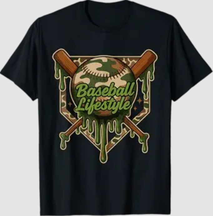 Baseball Lifestyle 101 Apparel Baseball Drip Ice Cream T-Shirt