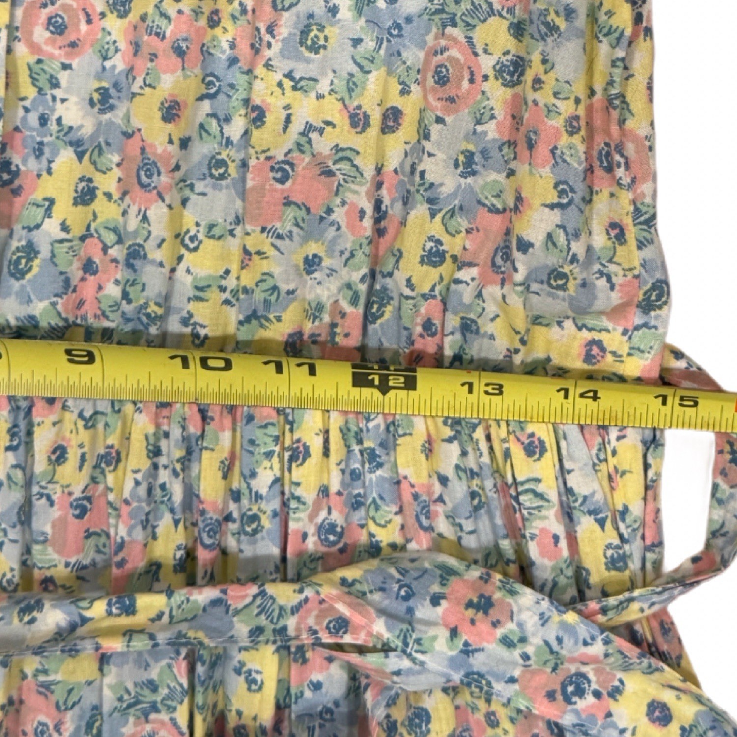 Vintage Laura Ashley Pastel Floral Prairie Dress Tie Waist UK 12/US 10 Modern Sm