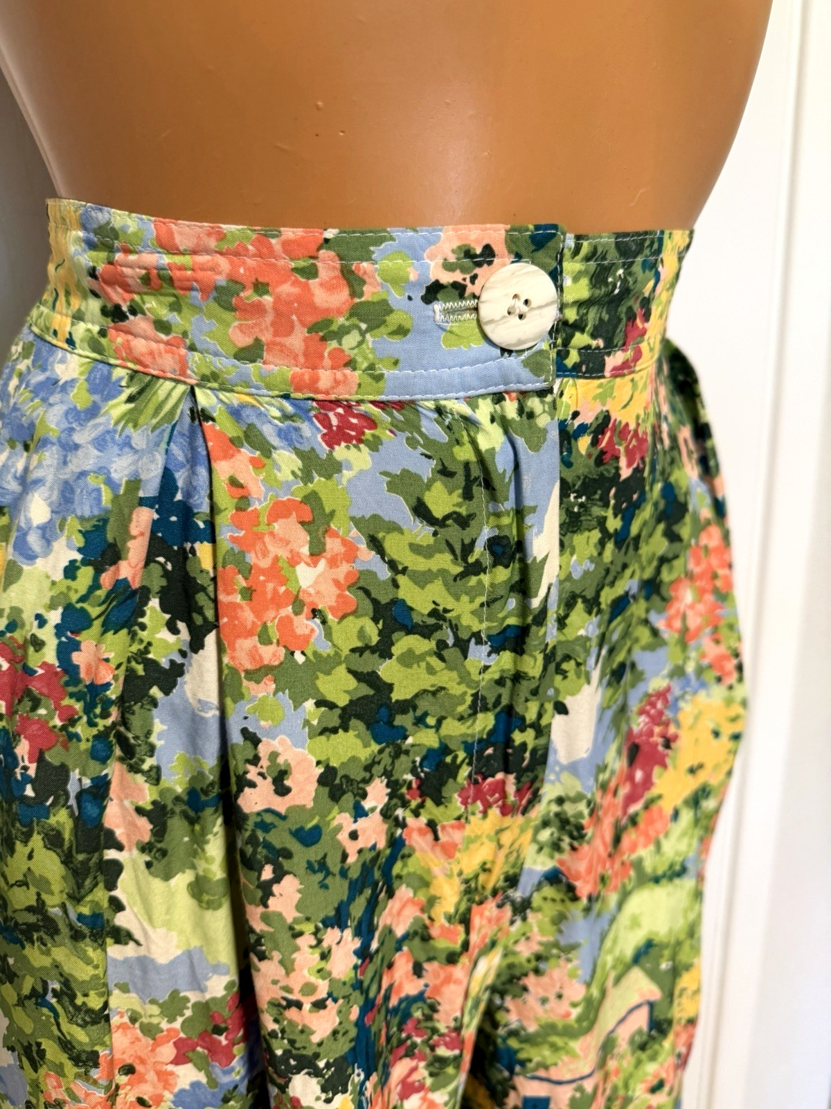 VTG 80&rsquo;S CAROL ANDERSON COLLECTION COTTAGE FLORAL SKORT SKIRT SHORTS SZ M