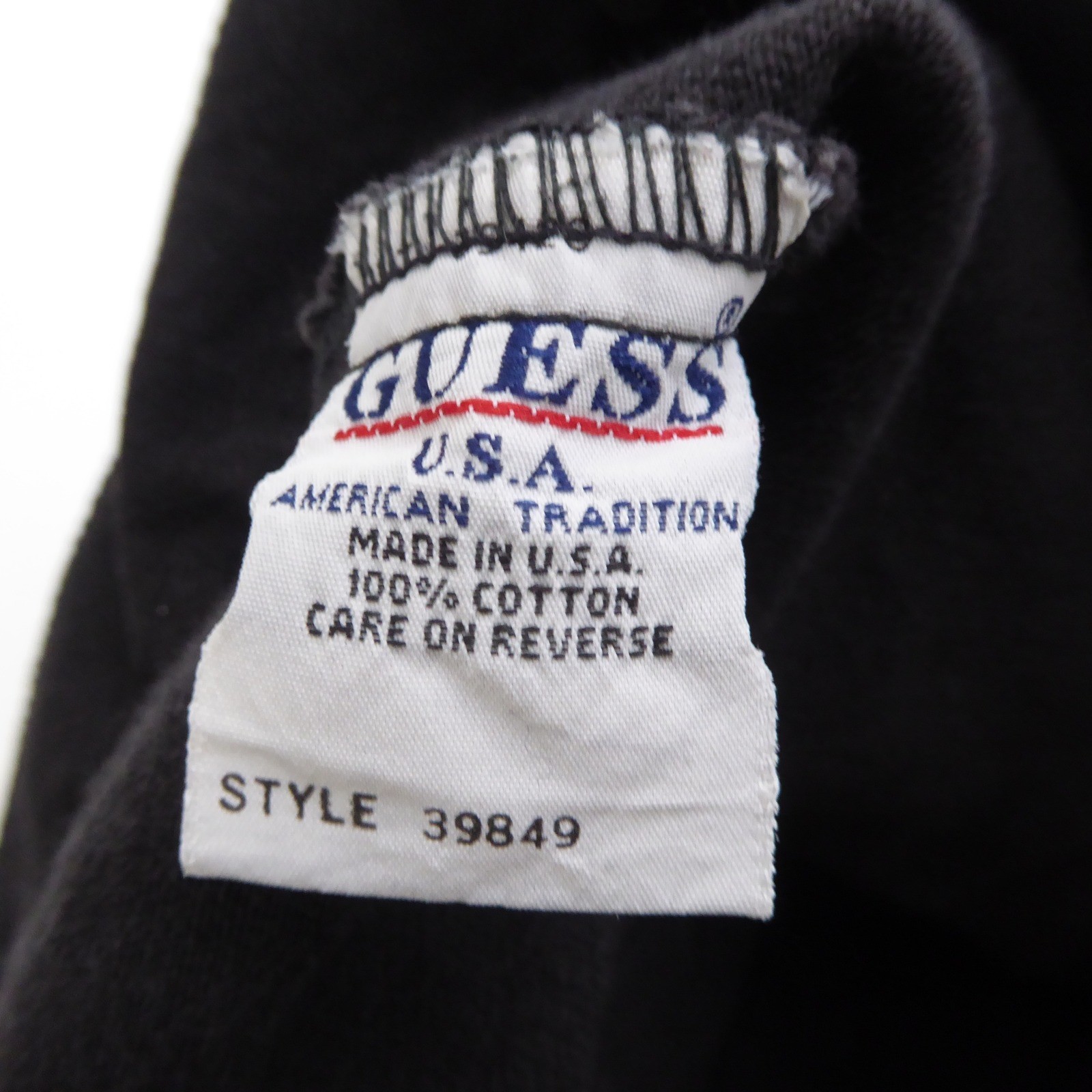 Guess Womens Denim Jacket Black Vintage Made in USA 90s Style 39849 Large