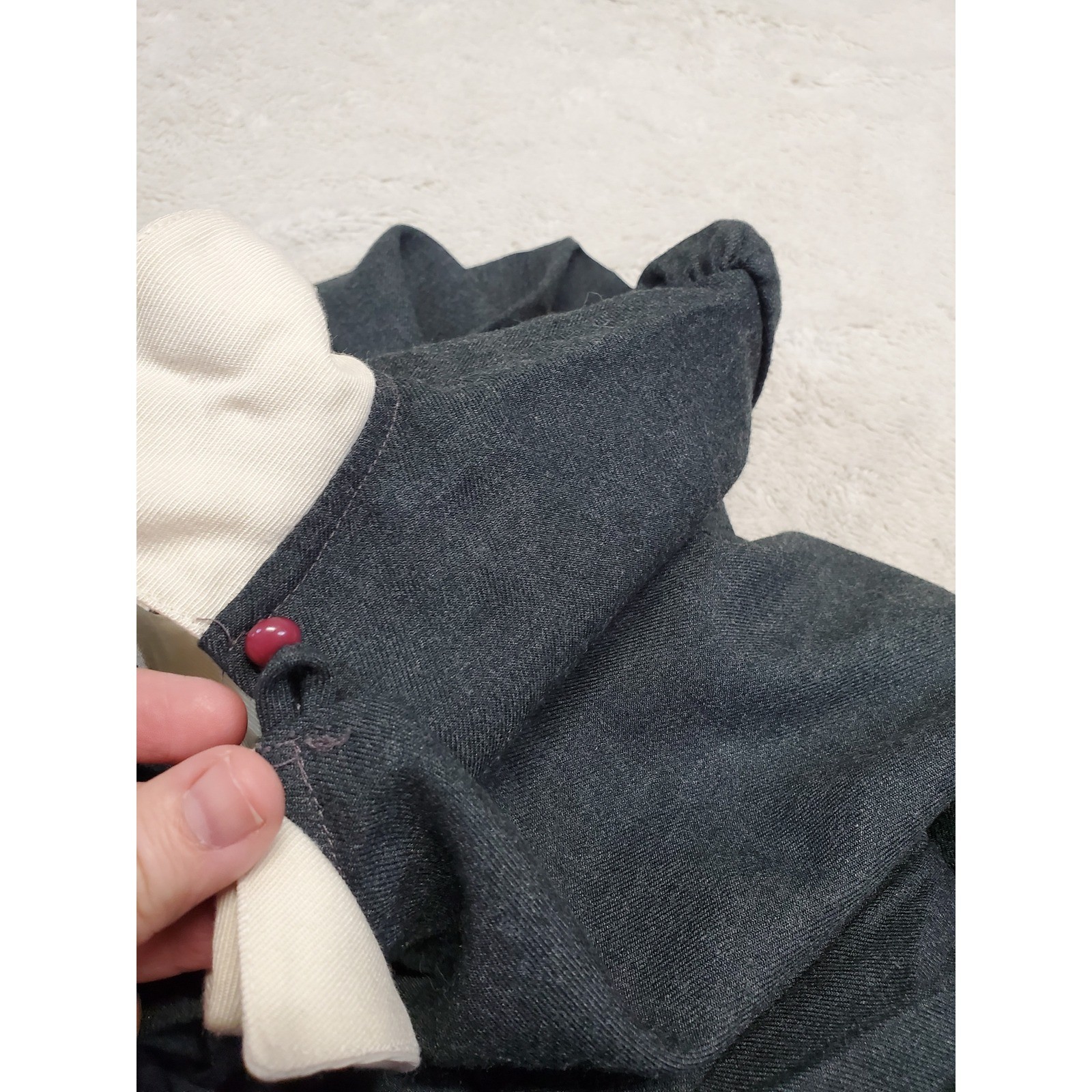 Vintage Gray Collared Maternity Dress 6 Maternal, Modest, Mature Retro Classic