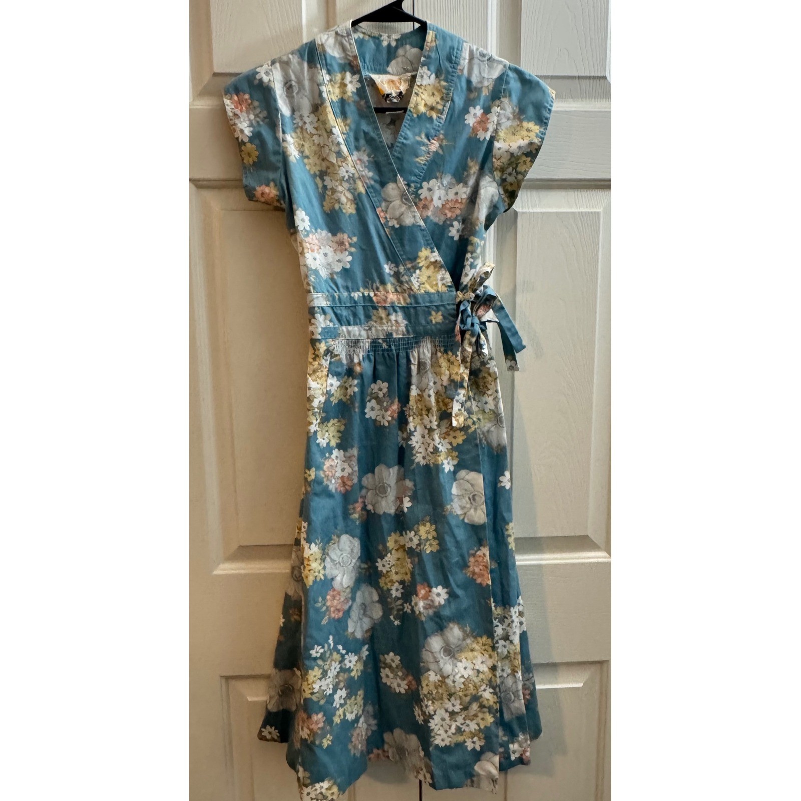 VTG 70&rsquo;s Joseph Magnin California Look Floral Wrap Waist Cottagecore Midi Dress