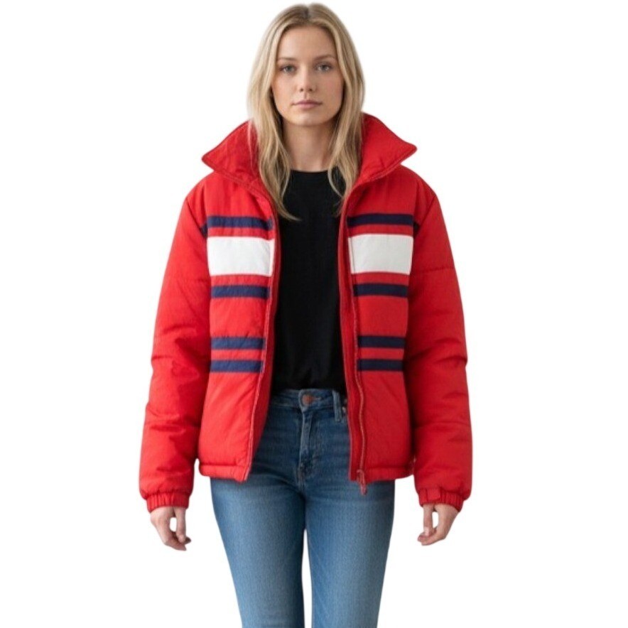 Vintage 70s Jean Claude Killy Ski Jacket Womens EU 40 S/M Red Racing Stripe Ski