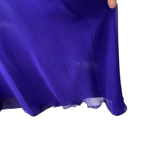 VTG Alyce Purple Silk Beaded Evening Gown Maxi Dress Size 16 M/L Romantic Fairy