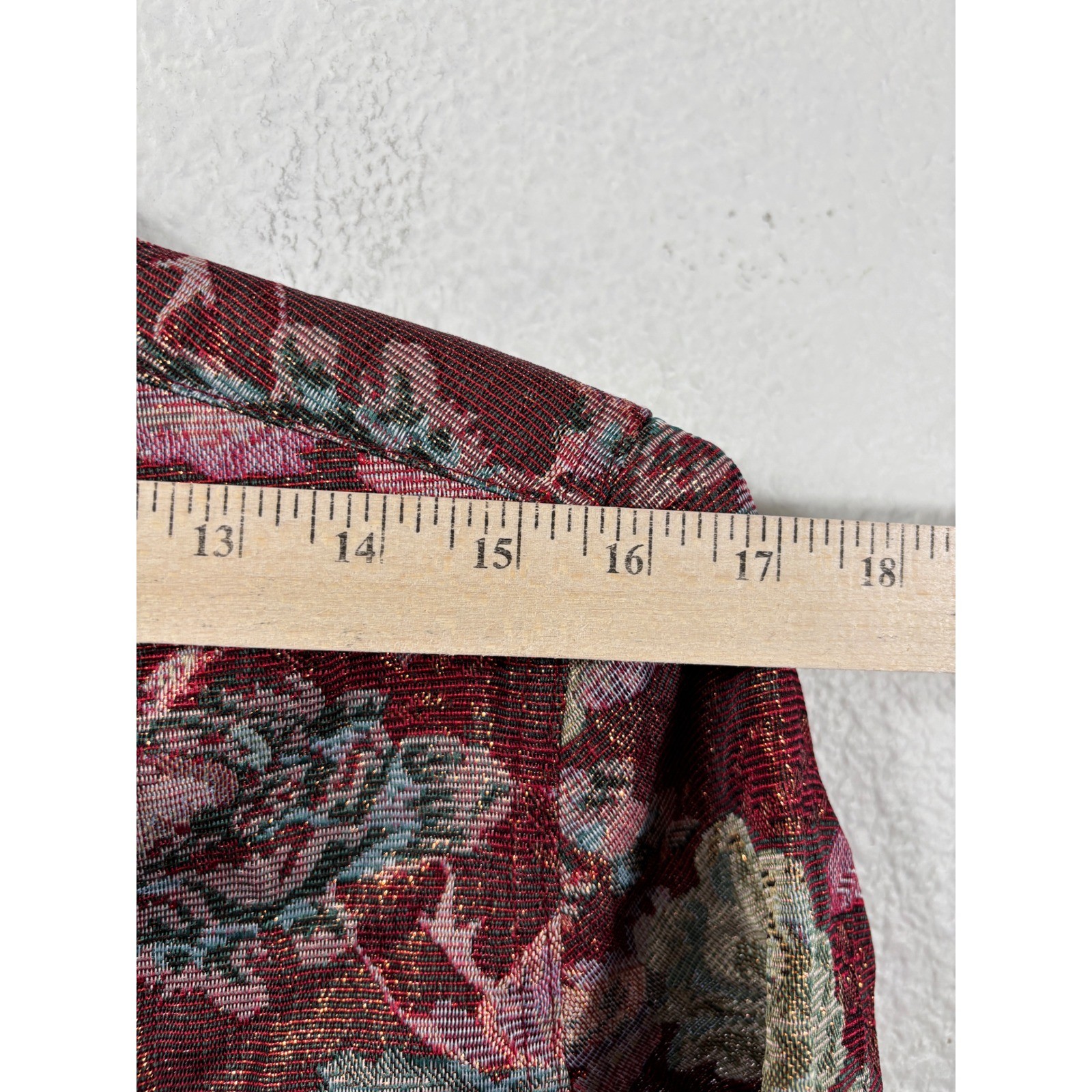 Bedford Fair Jacket Womens L Multicolor Vintage Y2K Metallic Floral Cottagecore