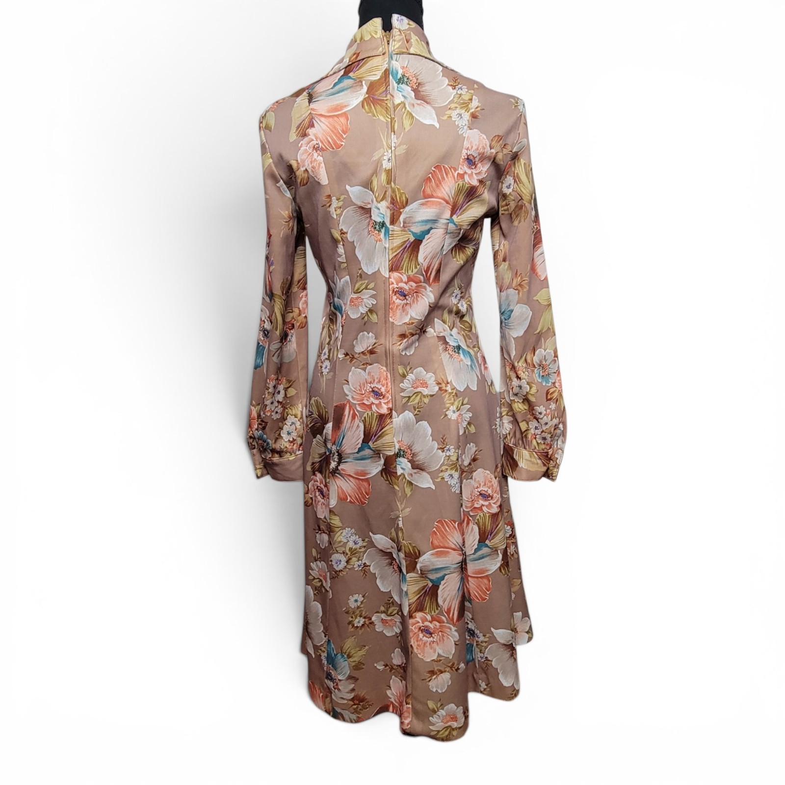 70s Style Midi Dress Women&rsquo;s 6 Handmade Floral Disco Hippie Retro Boho Cottage
